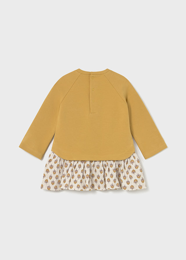 Mayoral Golden Layered Sweatshirt Dress