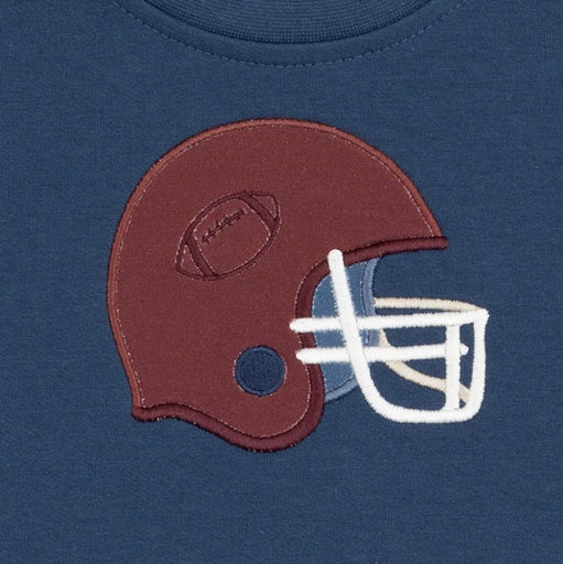 Angel Dear Drop Sleeve Sweatshirt with Varsity Stripes in Football Helmets Maroon