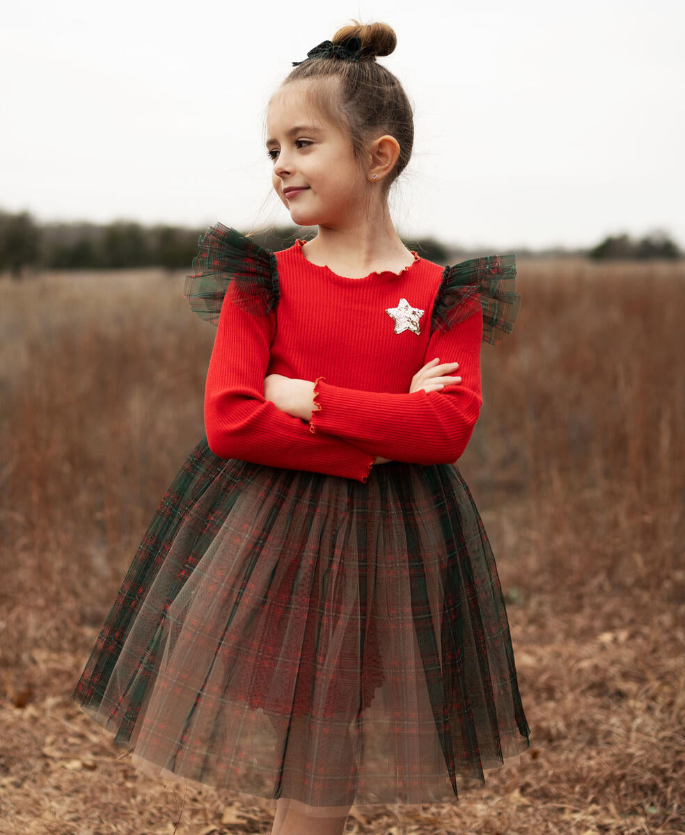 Petite Hailey Christmas Checker Frill Tutu Dress Lively Kids Petite Hailey Christmas Checker Frill Tutu Dress Lively Kids