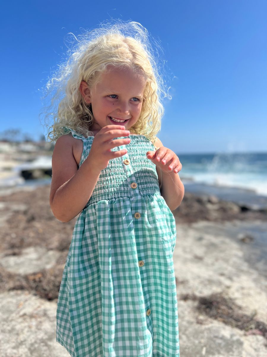 green gingham toddler dress Toddler Classic Spring Green Gingham Sleeveless Pinafore Bow Dress