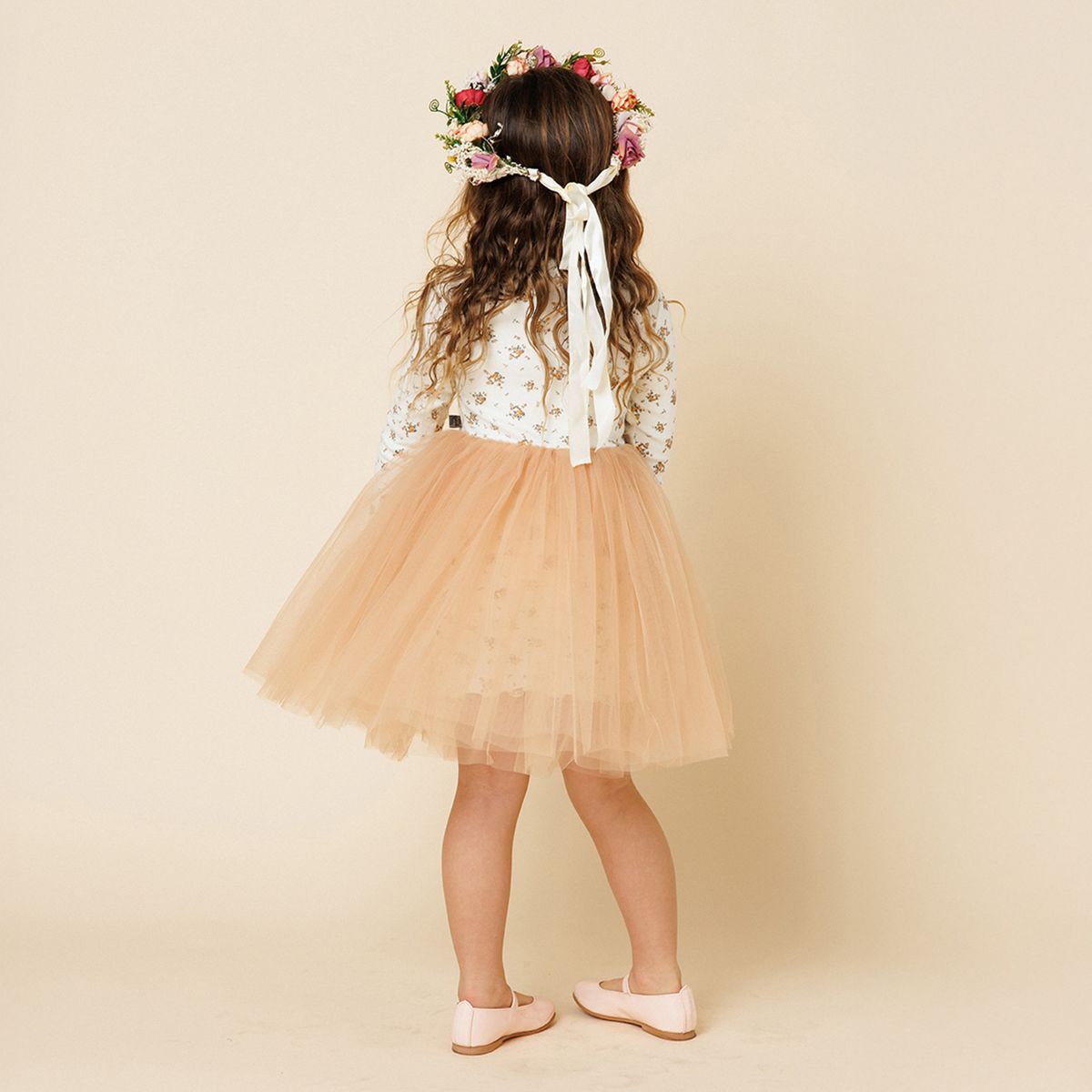 Petit Hailey Cara Cream Vintage Flower Tutu Dress Petit Hailey Cara Cream Vintage Flower Tutu Dress