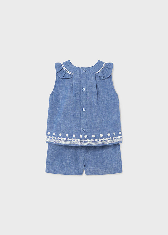 Girl denim skirt dungarees with tulle | Mayoral ®