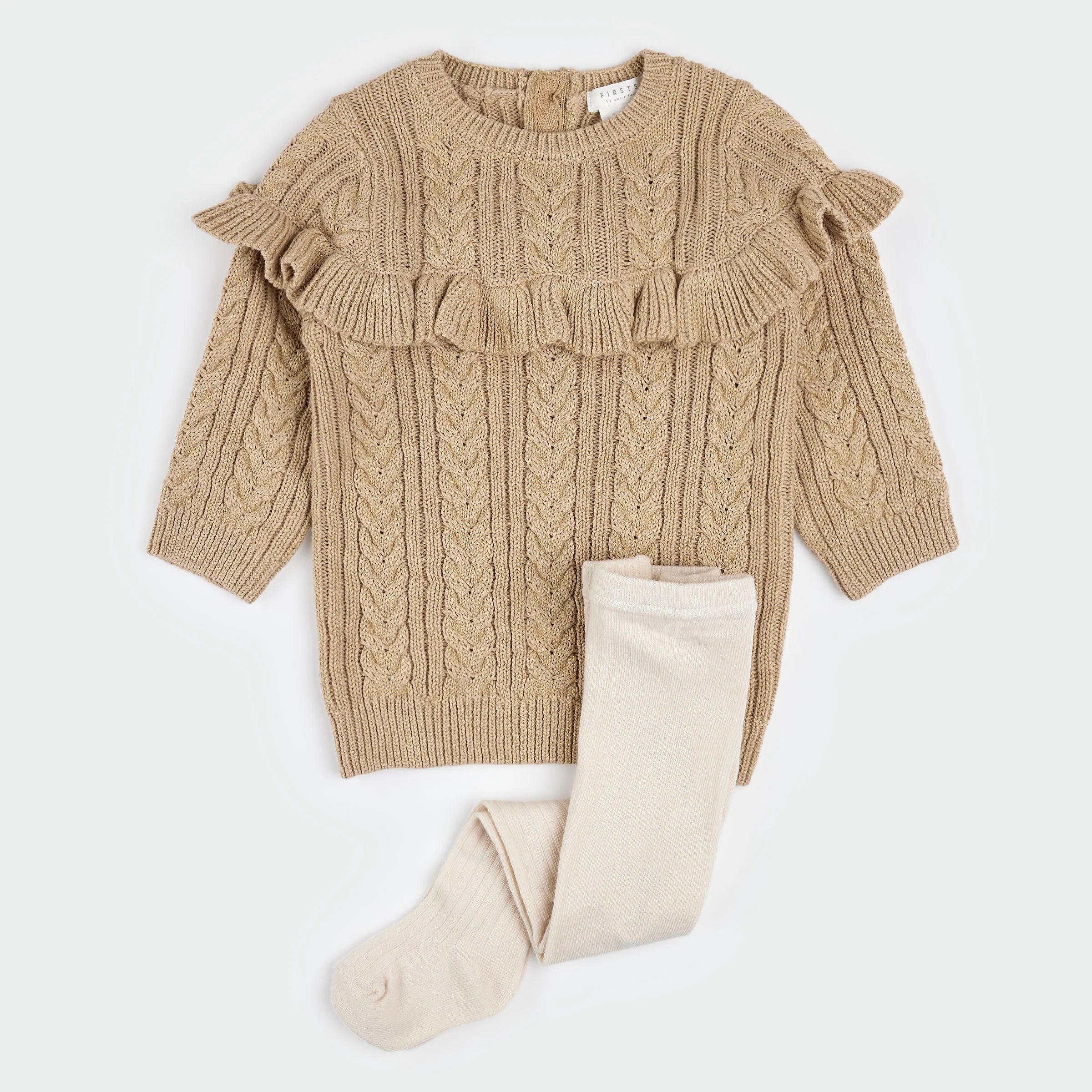 Petit Lem Light Taupe Knit Sweater Dress Set Lively Kids Petit Lem Light Taupe Knit Sweater Dress Set Lively Kids