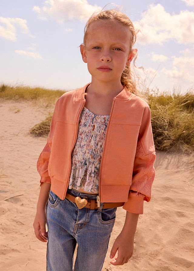PEACH Mixed Media Peach Zip Up for Girls – Lively Kids