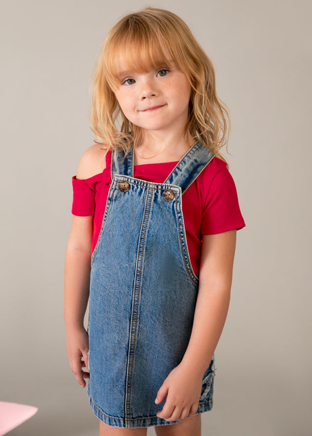 Girl Denim Overall Skirt