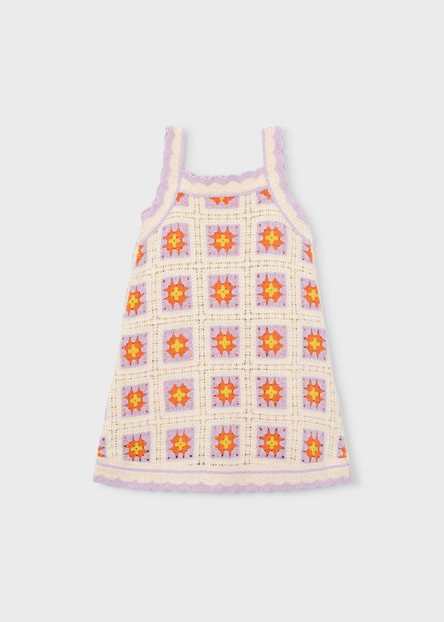 white christmas dresses Mayoral Girls Crochet Dress in Tangerine Lilac – Lively Kids