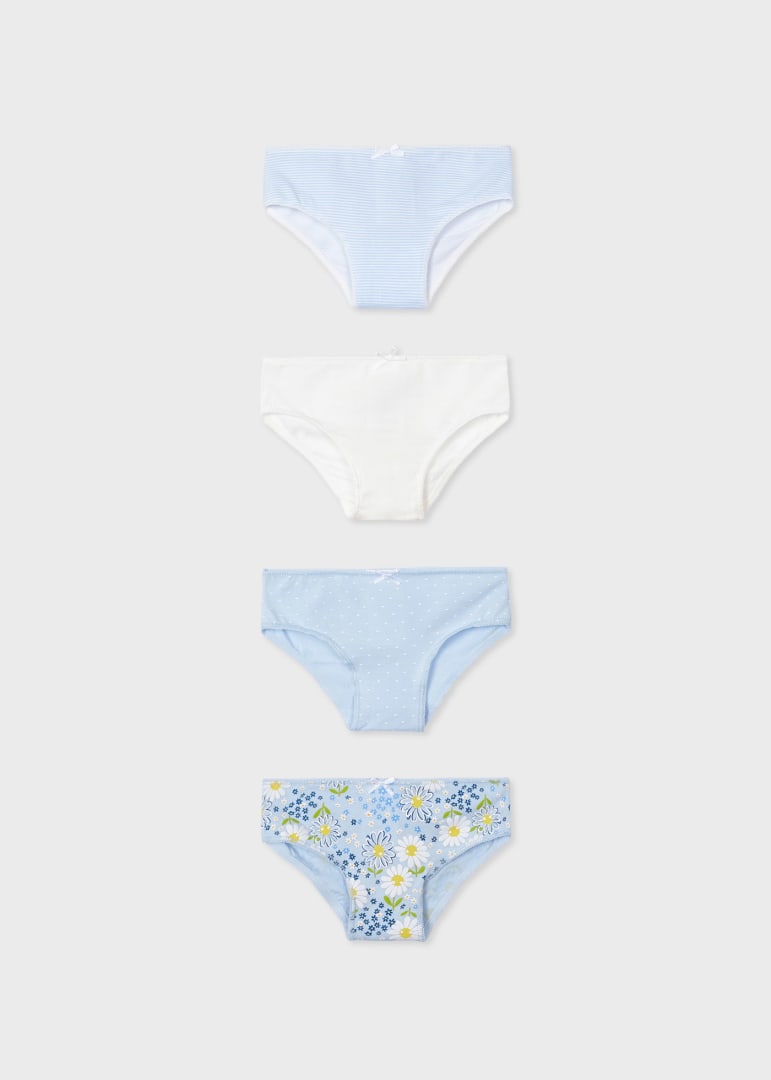 4-Pack Celeste Blue Underwear Brief Set