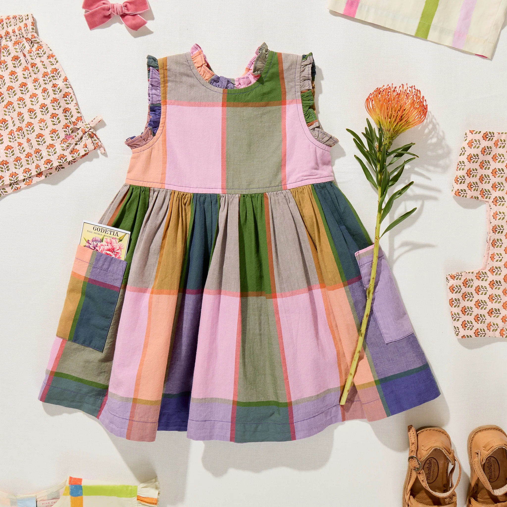 Pink Chicken Girls Alyssa Dress in Plaid Madras Pink Chicken Girls Alyssa Dress in Plaid Madras