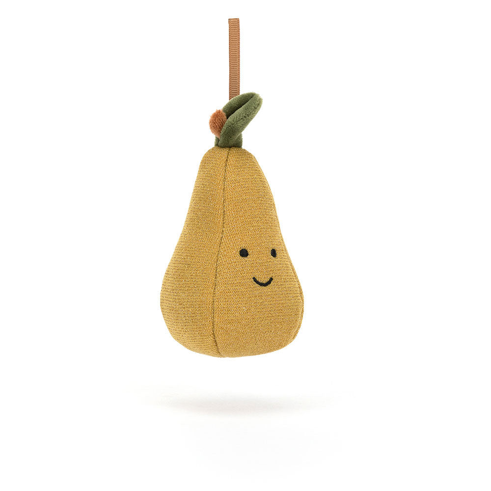 Festive Folly Pear Decoration - Sparkly, Glamorous, and Cuddly