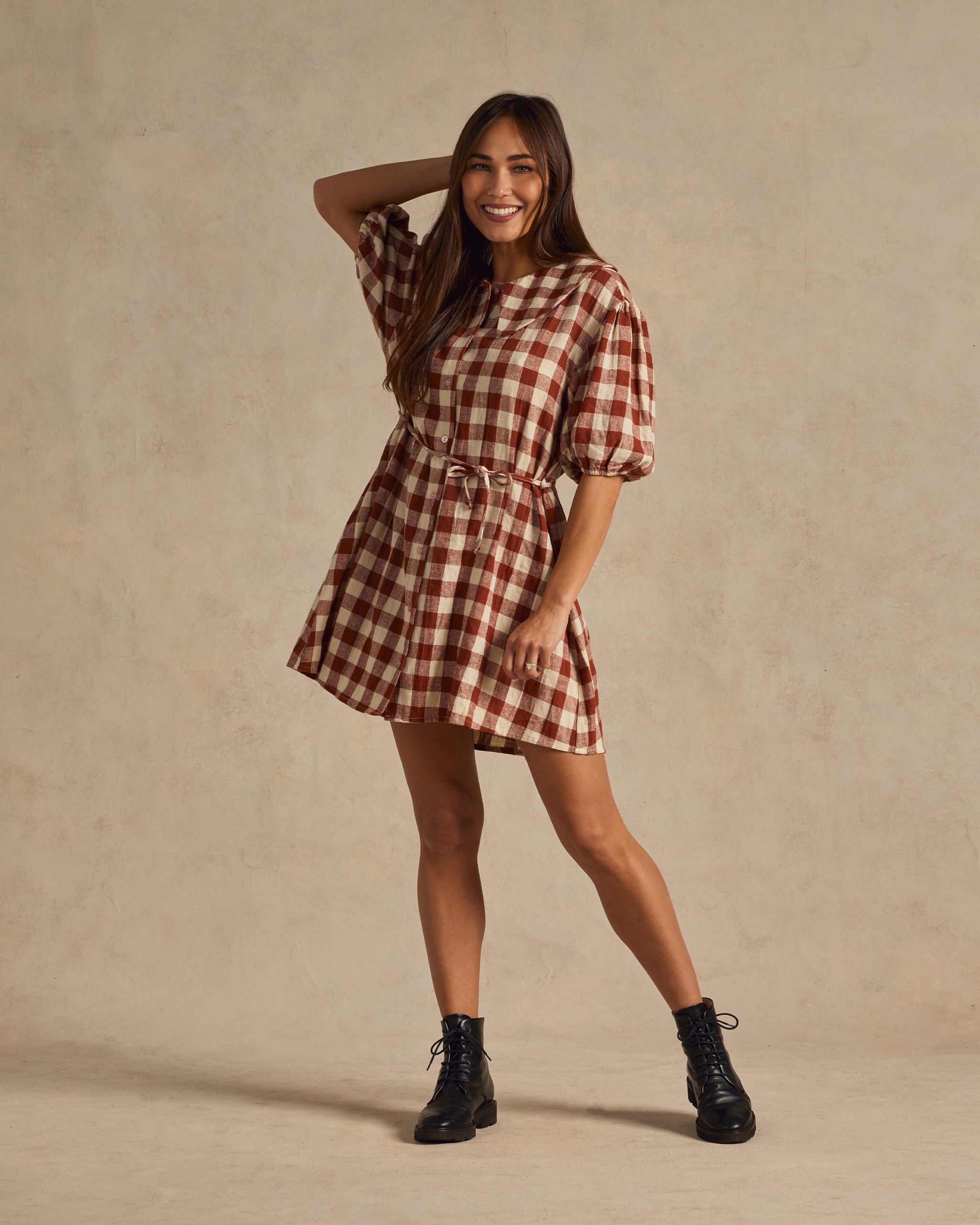 Rylee & Cru Women's Olive Dress in Ruby Plaid Rylee & Cru Women's Olive Dress in Ruby Plaid