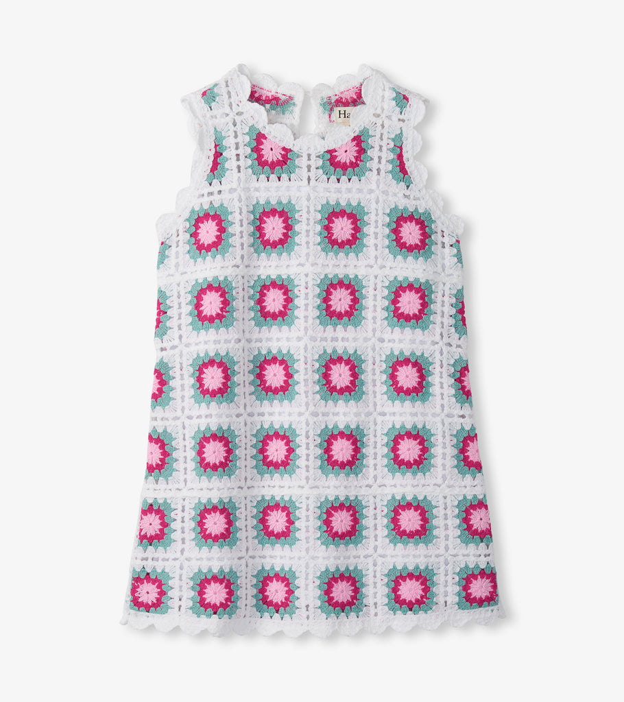 Girls Blue Radiance Sleeveless Crochet Dress