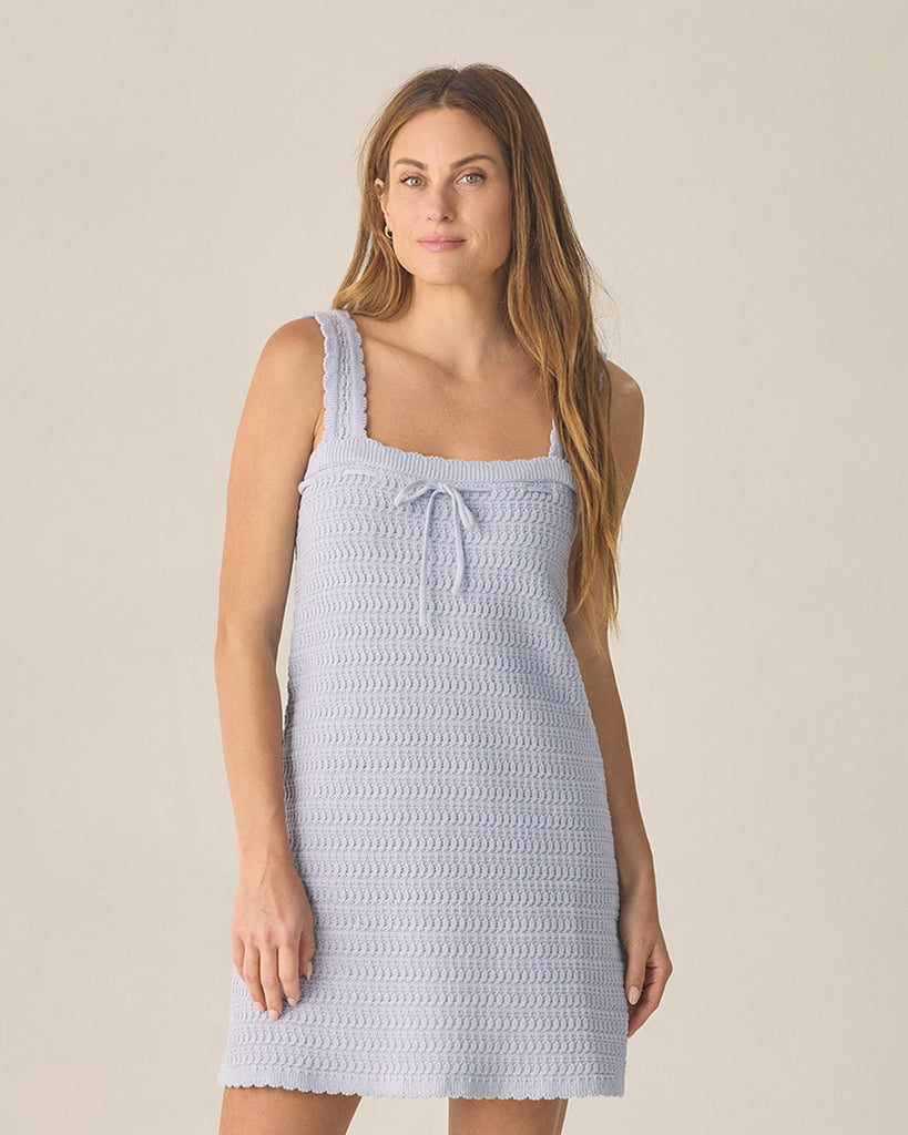 Women's Crochet Mini Dress Periwinkle M