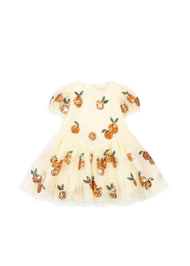 orange infant dress Konges Sløjd | Heartlily - Arancia Sequin | Girl Princess Aurora | Fairytale reverse tie dye Stretch Summer Baby Girls Size:42 Regular
