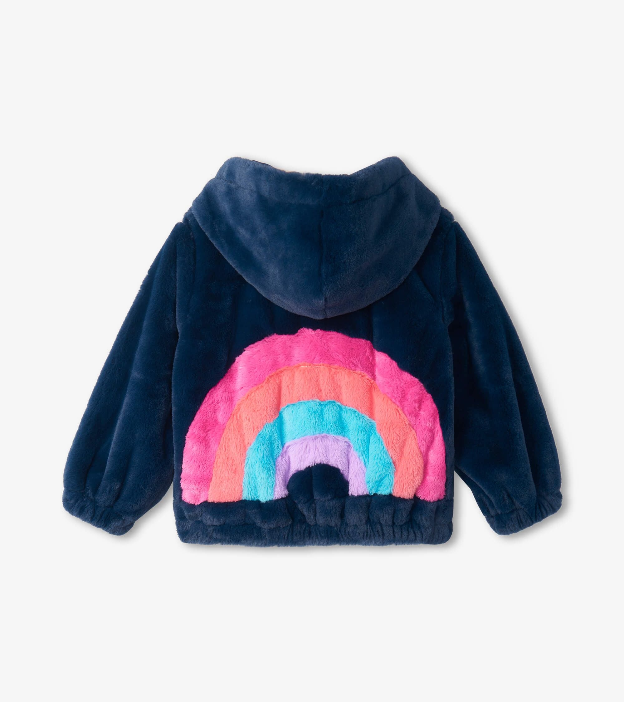 Rainbow Faux Fur Satin Lined Bomber Jacket – Lively Kids