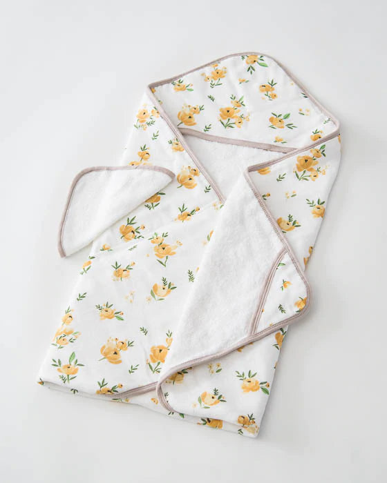 Little Unicorn Hooded Towel Set Yellow Rose Lively Kids